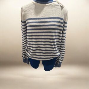 NIC+ZOE blue and white sweater